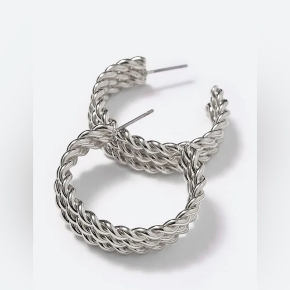 Triple Twist Hoop Earrings NWT